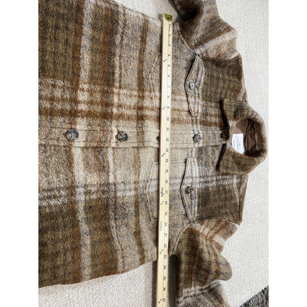 Wilfred Free Aritzia The Ganna Womens Wool Plaid Shacket Jacket M Oversized - Picture 12 of 16